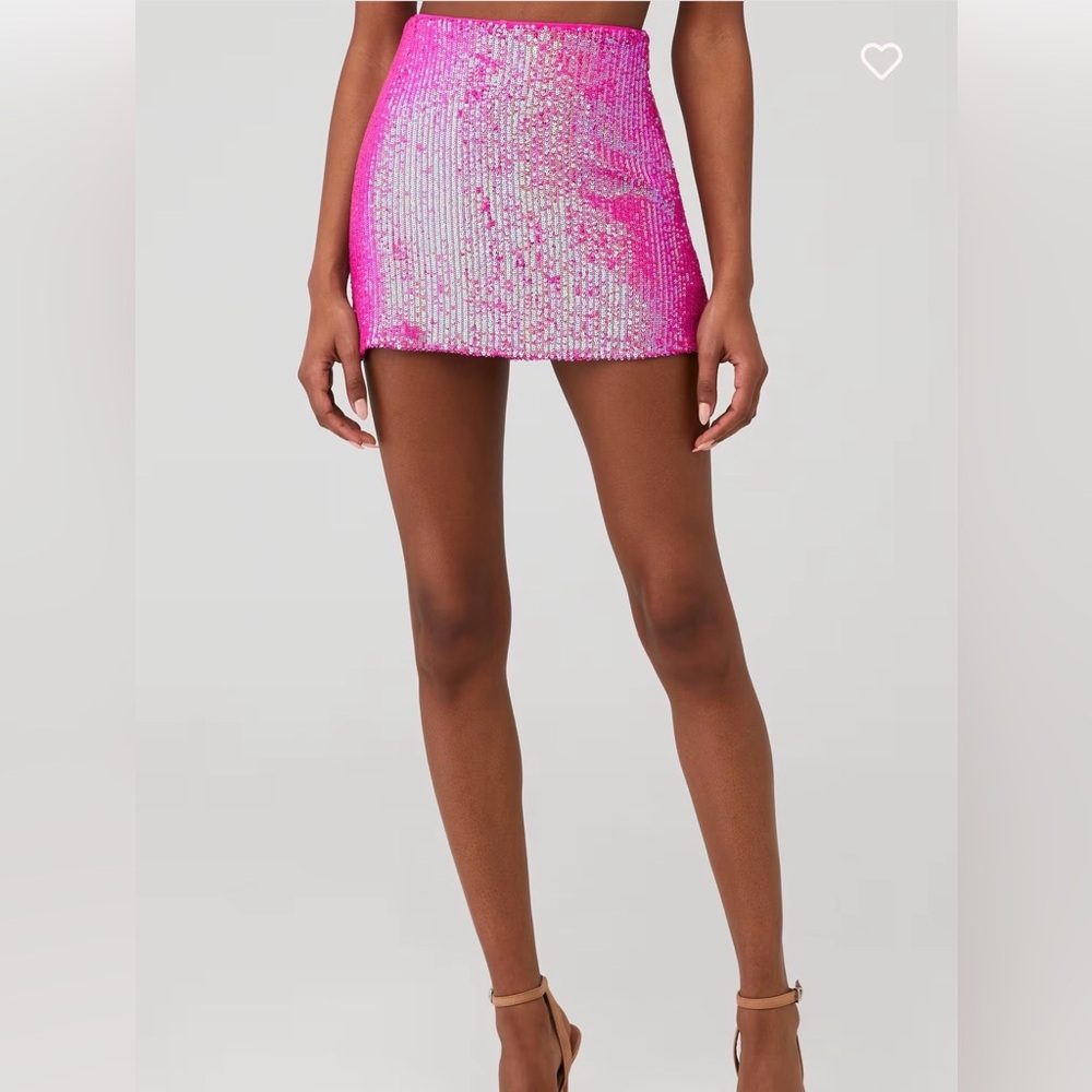 Show Me Your MuMu Pink Sequin Mini Skirt